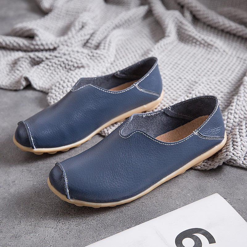 MW | Damen Leder Loafer lässig Stil Boot Schuhe