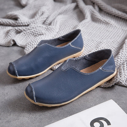 MW | Damen Leder Loafer lässig Stil Boot Schuhe