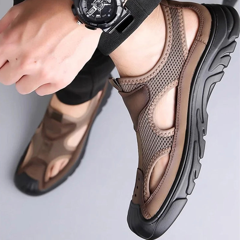 MW | Herren Sandalen aus Mesh-Leder