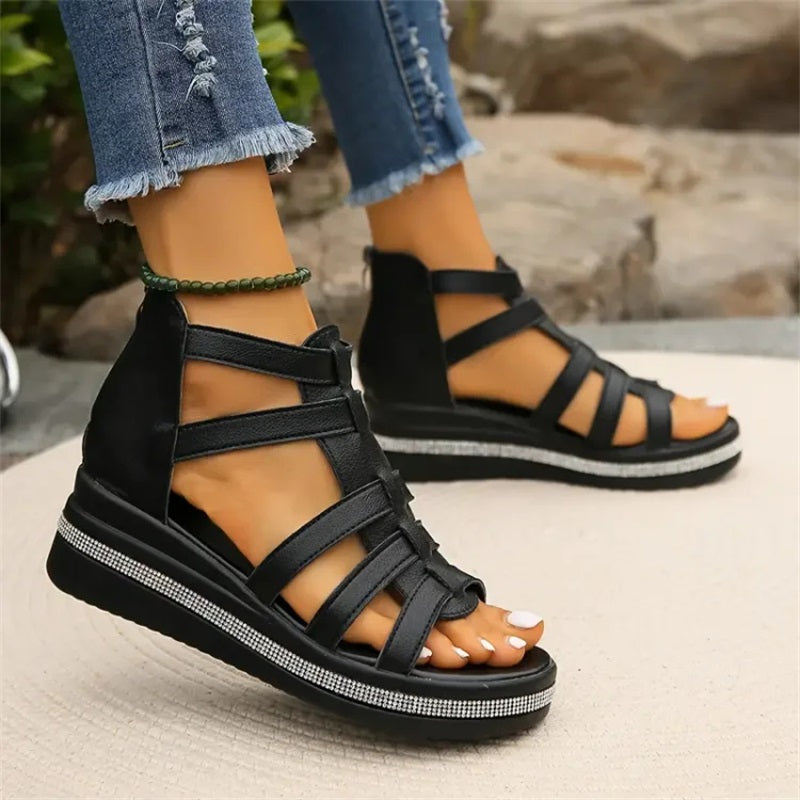 MW | Sandalen mit strassbesetztem Rand