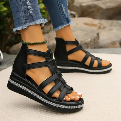 MW | Sandalen mit strassbesetztem Rand