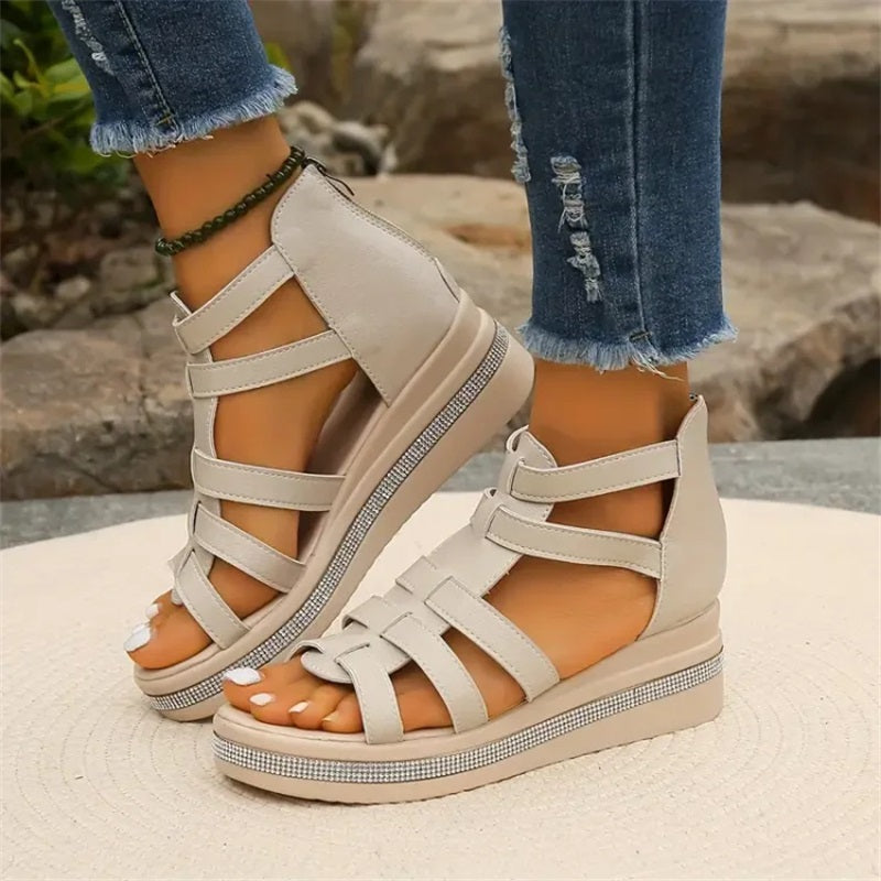 MW | Sandalen mit strassbesetztem Rand