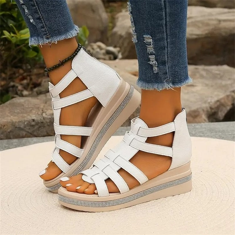 MW | Sandalen mit strassbesetztem Rand