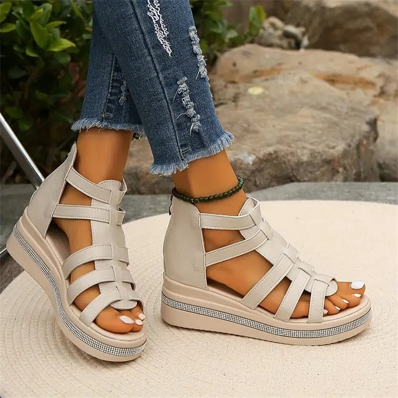 MW | Sandalen mit strassbesetztem Rand