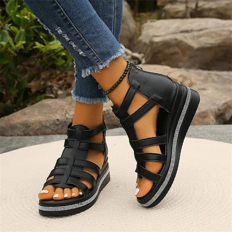 MW | Sandalen mit strassbesetztem Rand
